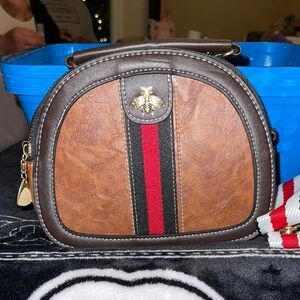 Brown and Black Designer Crossbody Bag